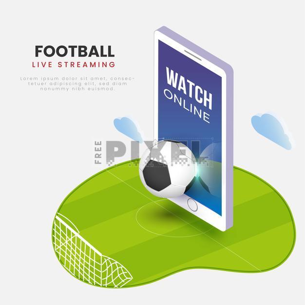 Free Vectors - Live Streaming Football Video Play Screen In 3D ...
