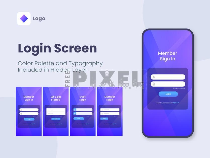 Free Vectors - Login Screen App Ui Kit Including As Sign In, Log In ...