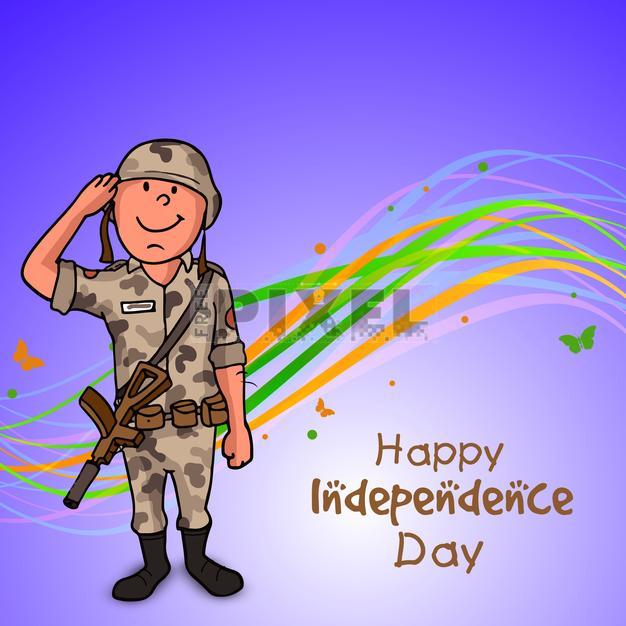 Free Vectors - Saluting Soldier Character And National Flag Wavy ...