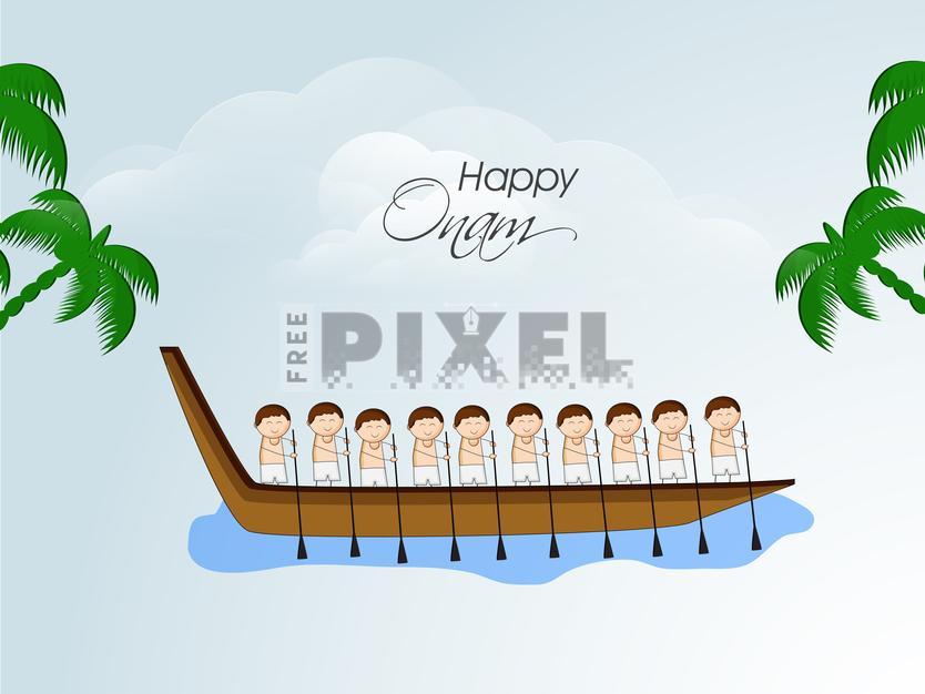 Free Vectors - Scene Of South Indian People Taking Part In Snake Boat ...