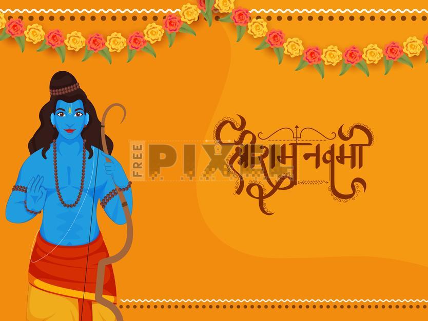Free Vectors - Shri Ram Navami (Birthday Of Lord Rama) Greeting Card ...