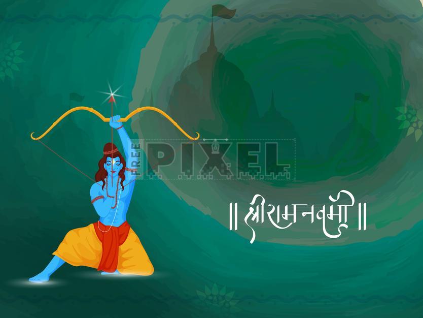 Free Vectors - Shri Ram Navami (Birthday Of Lord Rama) Greeting Card ...