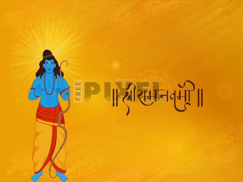 Free Vectors - Shri Ram Navami (Birthday Of Lord Rama) Greeting Card ...
