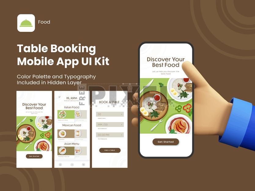 Free Vectors - Table Booking Mobile App UI Kit Including As Sign In ...