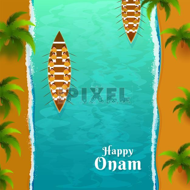 Free Vectors - Top View Illustration Of Snake Boat Racing (Vallamkali ...