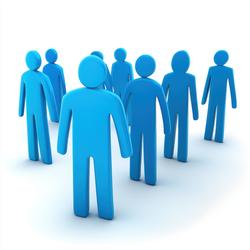 Free 3d - A 3D Group Of Blue People Figures Standing In A Circle ...
