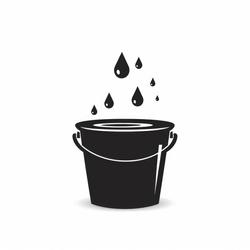 Free Illustrations - Water Droplets Falling Into Bucket Icon ...