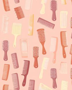 Free Illustrations - Hair Comb Seamless Pattern Background. | FreePixel.com