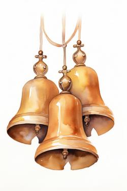 Free Illustrations - Three Golden Bells Suspended From A Rope ...