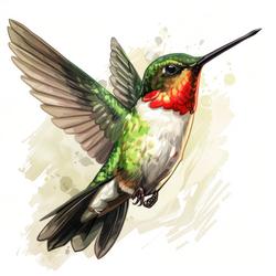 Free Illustrations - Hummingbird Character Flying. | FreePixel.com