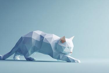 Free Illustrations - Low Poly Cat | FreePixel.com