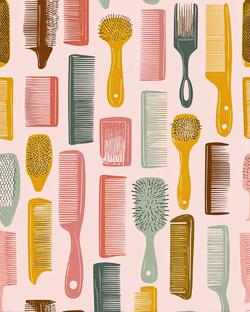 Free Illustrations - Hair Comb Seamless Pattern Background. | FreePixel.com