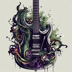 Free Illustrations - Electric Guitar With Abstract Design