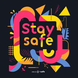 Free Illustrations - Stay Safe Signboard At Street Side Illustration ...