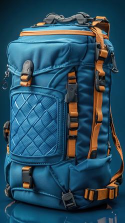 Orange and Blue Diamond Pattern Backpack Retro Mandala Orange Blue and Yellow Printed Backpack | Zazzle main image 2