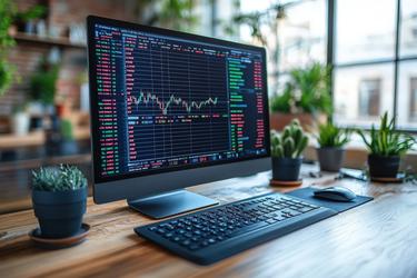 Free Photos - Computer Monitor With Stock Market Graph On Desk ...