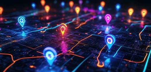 Free Photos - Neon Map Pins On A Dark Background | FreePixel.com