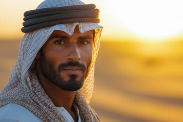 Free Illustrations - Arabic Man Posing With A Luxury Car In The Desert ...