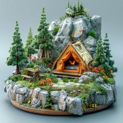 Free Photos - Miniature Camping Scene | FreePixel.com