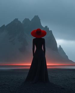 black dress red hat Villain era  Red isn't a color I wear often, but when worn with black, it  does make a powerful statement. Outfit Details Dress: @theprettydress  Shoes: @ninashoes (past season) Belt, gloves, hat: