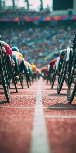 Free Photos - Racing Wheelchair On Athletics Track Inside Stadium For ...