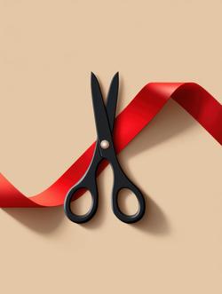 Free Photos - Scissors With Red Ribbon On Beige Background For Ribbon ...