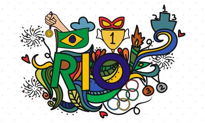 Free Vectors - Creative Text Rio With Brazil Native And Cultural ...